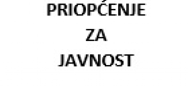 Priopćenje za javnost